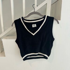 Sunday Best Black and White Knit Sweater Vest